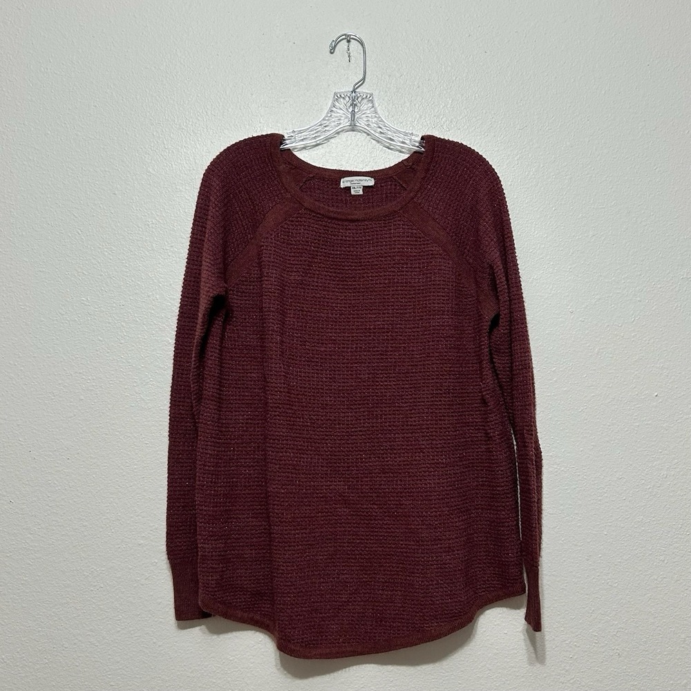 Liz‎ Lange Maternity Maroon Metallic Thread Long Sleeve Sweater Womens Size XXL